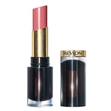 Imagem de Batom Revlon, Batom Super Lustrous Glass Shine, Batom High Shine com Fórmula Cremosa Hidratante, Infundido com Ácido Hialurônico, Aloe e Quartzo Rosa, 002 Beaming Strawberry, 0,15 Oz