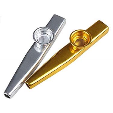 Imagem de GOSONO 2 peças de metal kazoo harmônica boca flauta infantil presente de festa instrumento musical infantil com 4 cores