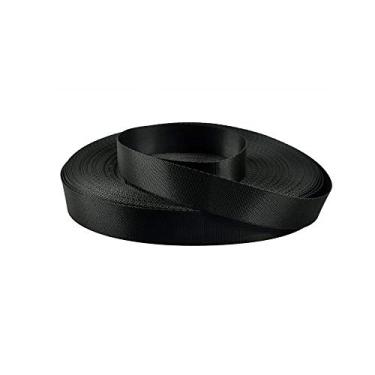 Imagem de Faixa de nylon plana para fazer você mesmo correia de mala, correias para cães, cadeiras de gramado, rebocadores, atividades ao ar livre, assento canoe, móveis, fendas (preto), 0.75'' wide