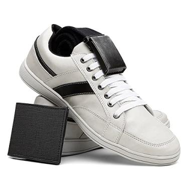 Imagem de Kit Tênis Masculino Casual Esporte Fino e Cinto e Carteira - Creme/39