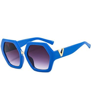 Imagem de Óculos de sol grandes de designer vintage femininos masculinos exclusivos com armação grande quadrada óculos de sol femininos tons brancos anti-reflexo uv400, cinza azul, uv400