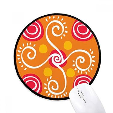 Imagem de DIYthinker Totems Orange Plants Mexico Civilização Antiga Mouse Pad Desktop Office Tapete Redondo para Computador