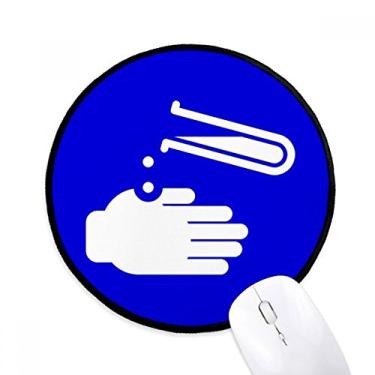 Imagem de Tapete de mouse quadrado azul corrosão para escritório tapete redondo para computador