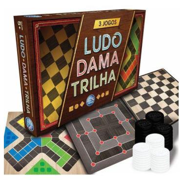 Jogo de damas e trilha tabuleiro com caixa de madeira - MANINHO - Jogo de  Dominó, Dama e Xadrez - Magazine Luiza