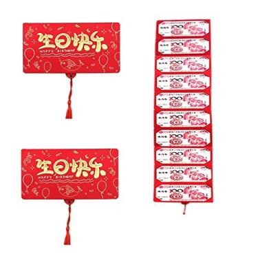 Imagem de 2 peças bolsa vermelha dobrada bolsa vermelha de papel bolsa vermelha da sorte bolsa de dinheiro de casamento bolsa vermelha de aniversário material de festa chinês (Estilo 4)