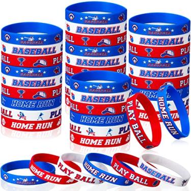 Imagem de Capoda Pulseira motivacional de silicone de beisebol de 36 peças, decorações de festa de beisebol para festa de beisebol, joias, presentes esportivos para mais de 6 anos