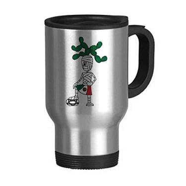 Imagem de Caneca de viagem mexicana de cabelo cacto múmia futebol esportes viagem tampa flip copo carro copo térmico