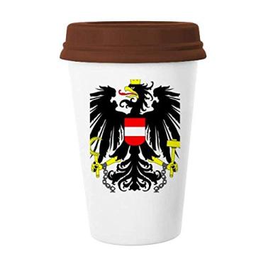 Imagem de Caneca de cerâmica com emblema nacional da Áustria Caneca de café Copo de cerâmica