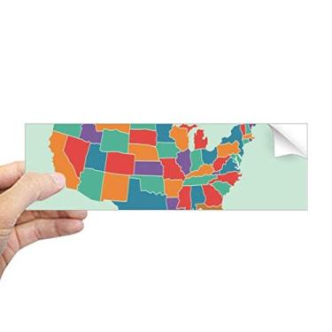 Imagem de DIYthinker Adesivo retangular com estampa de estados dos Estados Unidos para notebook, janela