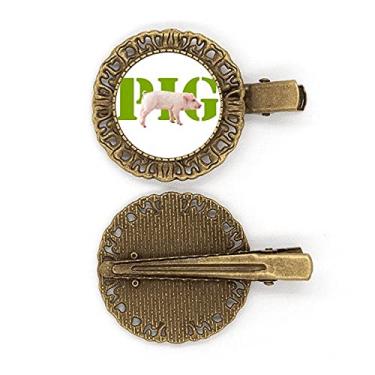 Imagem de Comida de carne animal porco Art Deco presente moderno grampo de cabelo prendedor de cabelo