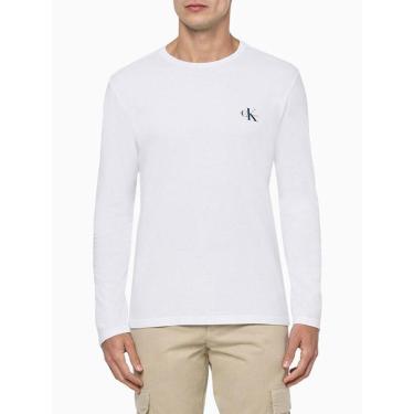 Imagem de Camiseta Ml CKJ Masc Re Issue Peito - CM3OC01TL864-0900 - Branca-Masculino
