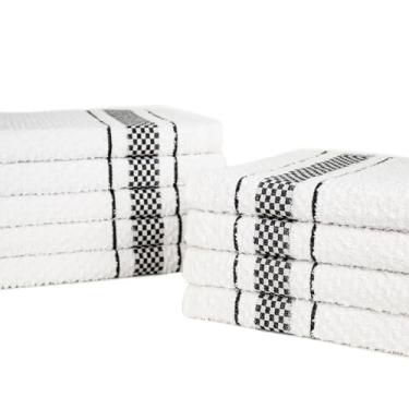 Imagem de Kit 14 Pano de Prato Copa Atoalhado Felpudo Malta 100% Algodão 45x70cm 370g/m² Premium - Preta