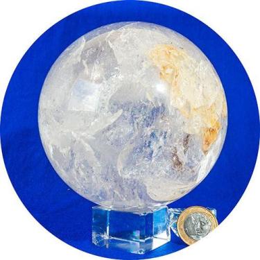 Imagem de Esfera Quartzo Cristal Pedra Natural Lapidada 12cm 2,53Kg - Cristaisde