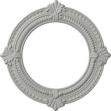 Imagem de Medalhão de teto Ekena Millwork CM13BNFRF Benson, 13 1/8"OD x 8"ID x 5/8"P (serve em toldos até 8"), geada pintada à mão