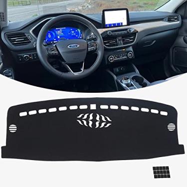 Imagem de KEYOOG Capa de painel para painel de instrumentos adequada para Fo-rd Escape 2024-2020 (sem modelos HUD), tapete de painel de carro, tapete antirreflexo, protetor solar antiderrapante (preto)
