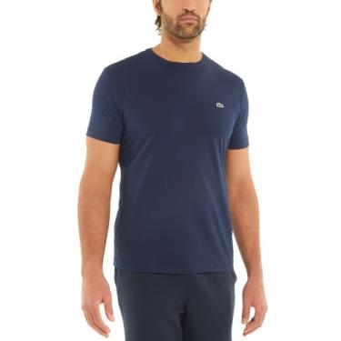 Imagem de Lacoste Camiseta masculina de jérsei de algodão Pima de manga curta e gola redonda, Azul-marinho, XXL / EUR8