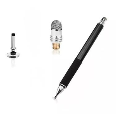 Imagem de Caneta Stylus Ponta Fina Touch Screen 2 em 1 + Kit com Refil de Pontas - Desenho Assinaturas Compatível C/Iphone Ipad Tablet Celular Apple Android Universal