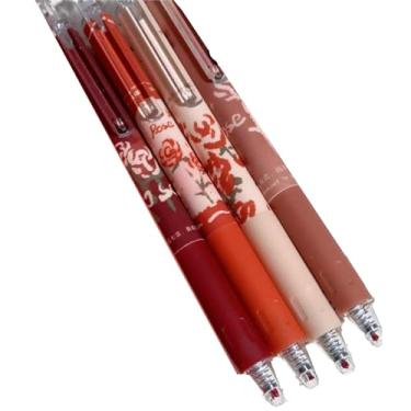 Imagem de Joucien 4 peças/caixa - 0,5 mm ST Head Speed Dry Smooth Press Caneta neutra padrão de flor simples Caneta neutra rosa murcha