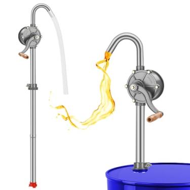Imagem de Bomba de tambor de 55 galões | Bomba de transferência manual manual rotativa de alumínio para barris de 5 a 55 galões - barril de óleo, diesel, querosene e fluido hidráulico (CYB25)