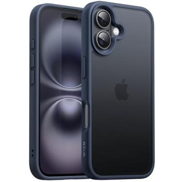 Imagem de JETech Capa Matte para iPhone 16 6,1 Polegadas, Case Proteção Contra Quedas de Nível Militar à Prova de Choque, Capinha Traseira Translúcida Fosca, Anti-Impressão Digital (Azul Tempestade)