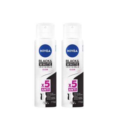 Imagem de Kit 2 Desodorante Antitranspirante Aerosol Nivea Invisible Black & Whi