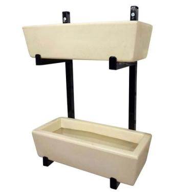 Imagem de Jardim Vertical Prateleira De Ferro Com 2 Jardineiras 37cm Para Planta