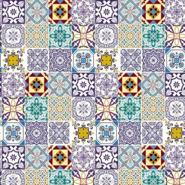Imagem de Papel De Parede Azulejo Tons Lilás Adesivo Lavatório Cozinha - LRP