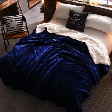 Imagem de Coberdrom queen decor charmessy azul marinho 260x260cm - ESPAÇO CASA C