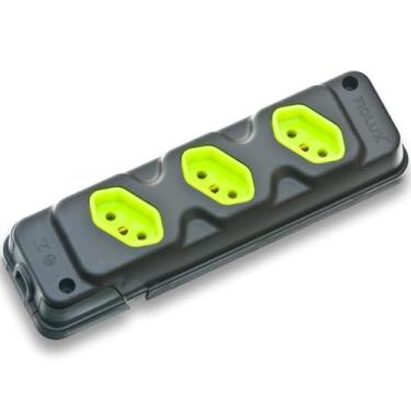 Imagem de Tomada em barra para extensão 2P+T 20A tripla - Robust - Fiolux (Preto)