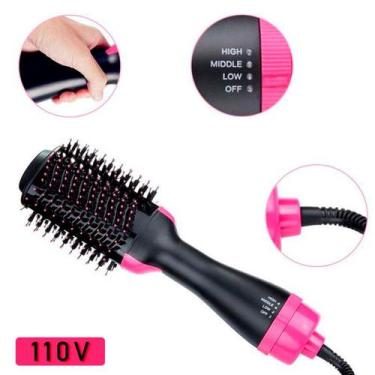 Imagem de Escova De Cabelo Alisadora Elétrica Rosa E Preto - LAURUS