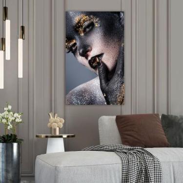 Imagem de Quadro Decorativo em Tela Mulher Delicada 100x60cm para Sala Recepção 