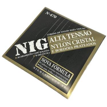 Imagem de Encordoamento NIG Nylon Pesado Violão c/ bolinha + corda extra D (ré) 