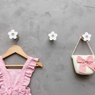 Imagem de 6 Ganchos de parede flor infantil decoração baby 6Flbb15c - Souvenir D