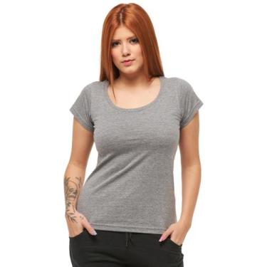 Imagem de Babylook Feminina Gola Aberta C7N - Wooks, GG, Cinzagrafite