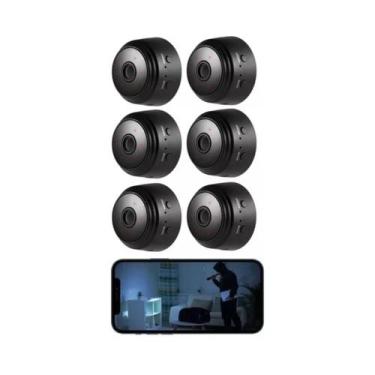 Imagem de Kit 6 Mini Câmera Espiã Visão Noturna C/gravador De Voz Wifi A9 - Art 