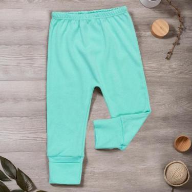 Imagem de Calça para Bebê Em Suedine Com Pé Reversível Verde Cristalino - Era Um