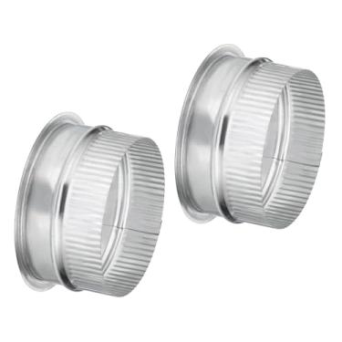Imagem de PATIKIL Colar de duto de 12 cm, 2 peças de flange de conector de duto galvanizado ferro galvanizado para ventilação de ar para aquecimento e resfriamento ventilação HVAC escritório doméstico