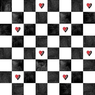 Imagem de RoomMates Disney Descendants: The Rise of Red - Rebel at Heart Checker Peel and Stick Papel de parede, RMK12817PLW