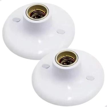 Imagem de 2 Plafon Simples Suporte Lâmpadas Bocal Cerâmico E27 - Illumi