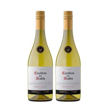 Imagem de Kit Vinho Casillero Del Diablo Chardonnay Branco 750ml 2uni - Concha Y