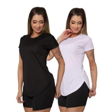 Imagem de Kit 2 Blusa Feminina Tapa Bumbum Dry Fit Academia Fitness Lisa - Per T