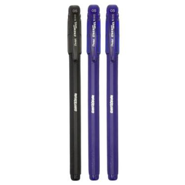 Imagem de Kit 03 Caneta Gel EnerGel Makkuro 0.5mm PENTEL  Escrita Macia Secagem 