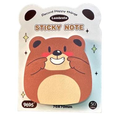 Imagem de Bloco Auto Adesivo Urso Kawai - Marrom Sorrindo - PAPERE CO