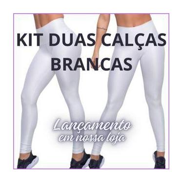 Imagem de KIT DUAS Calças LEGGINGS Brancas Suplex Feminina, Uniforme de Medicina