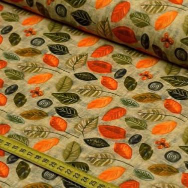 Imagem de Tecido Estampado para Patchwork - Zucca : Folhas (0,50x1,50) - Fernand