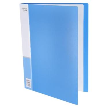 Imagem de M&G Fichário de 60 bolsos com mangas de plástico PP A4 (azul), pasta de portfólio de arte com protetores de folha transparentes, exibe 120 páginas para organizar documentos, 310 x 235 x 34 mm