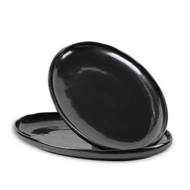 Imagem de vicrays Prato de Servir Pratos de Cerâmica Extragrande Oval 35 cm Pratos de Jantar de Porcelana Conjunto de Pratos de Servir Longos Festa Entretenimento Restaurante Comida Carne Sushi Peixe Prato de