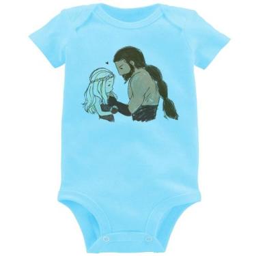 Imagem de Body Bebê Khal Drogo e Daenerys Targaryen - Foca na Moda, Azul bebê, G