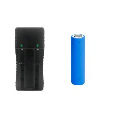 Imagem de Kit 1 Carregador Duplo 2 Slot Mais 1 Bateria 18650, 14500 Bateria 2665