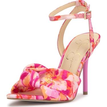 Imagem de Jessica Simpson Sandália feminina Neveny com salto, Cetim floral pintor rosa/laranja, 40